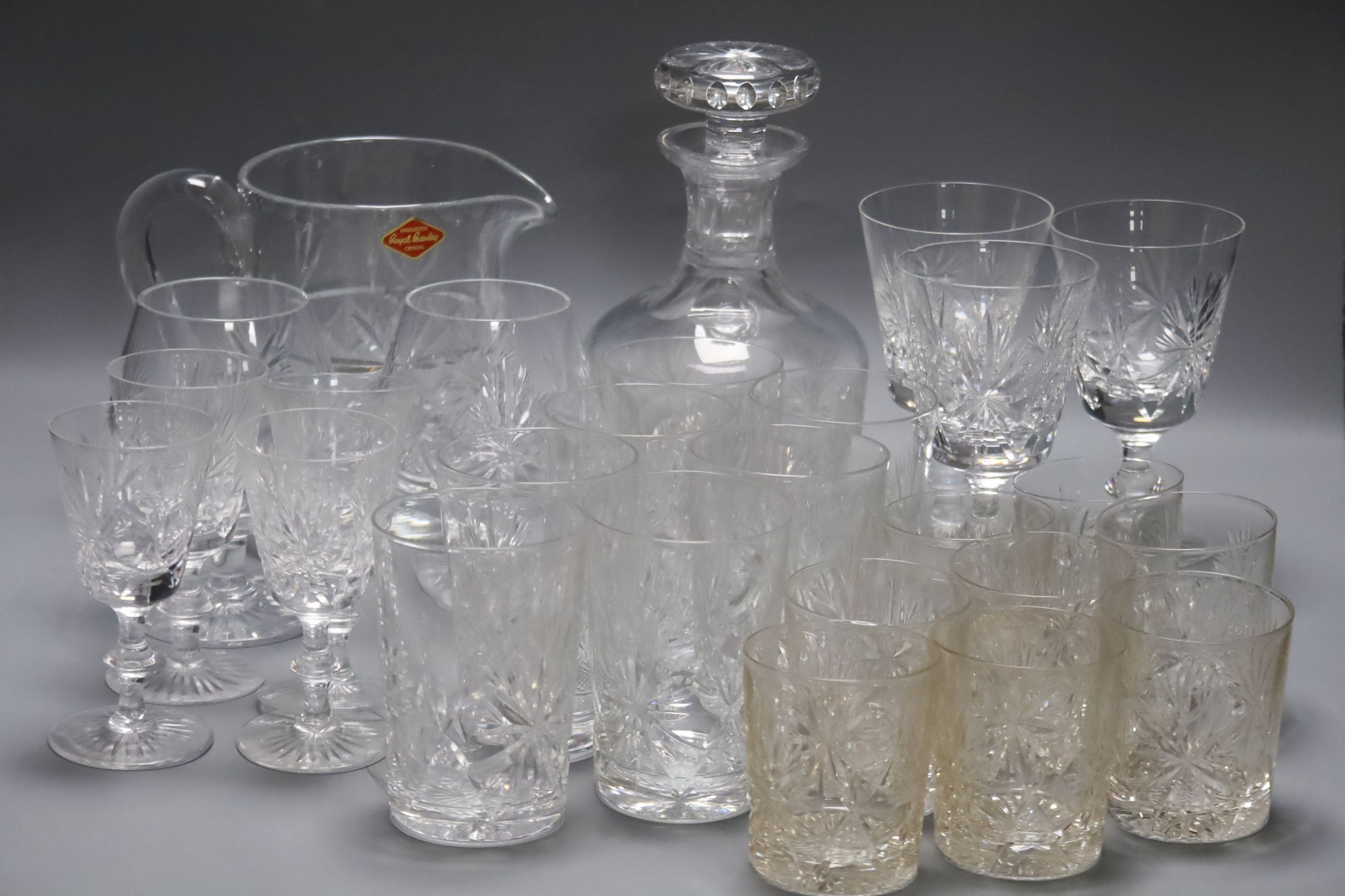 An assortment of ceramic and glass tableware. Also to include 18 pierced silver sweetmeet dishes